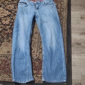 Levi's 514 Blue Denim Straight Jeans with Brown Label, Size 16reg